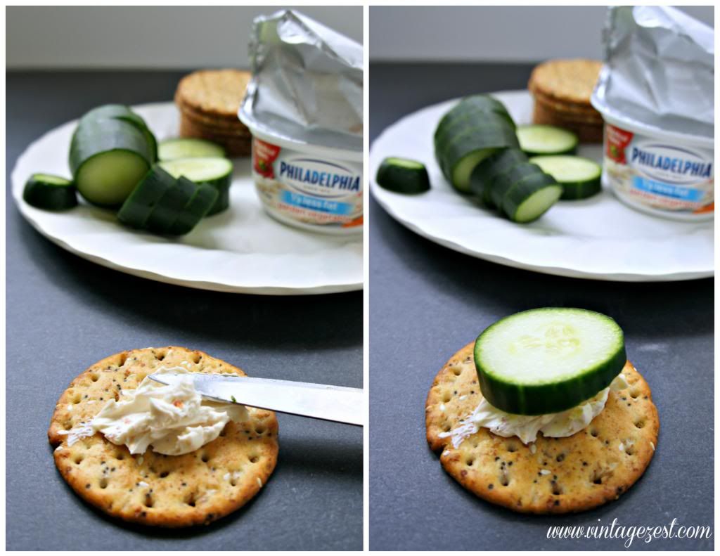 Quick Cream Cheese & Cucumber Crackers with Philly Cream Cheese